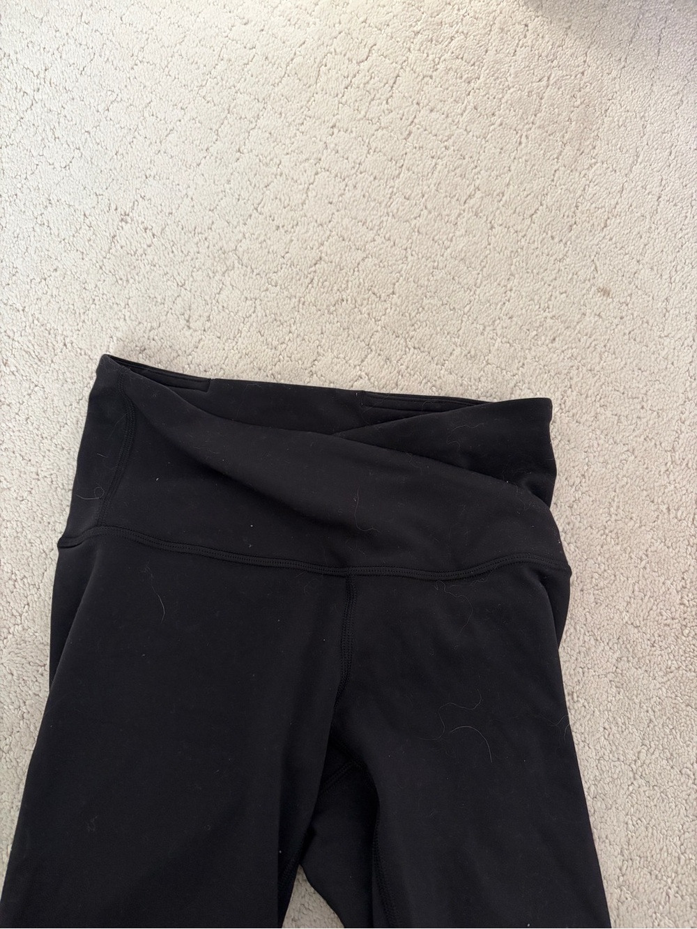 lululemon athletica Black Fold-Over Waist Leggings